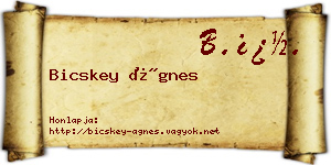 Bicskey Ágnes névjegykártya